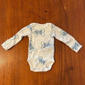 Carter's Blue Butterfly Long Sleeve Bodysuit